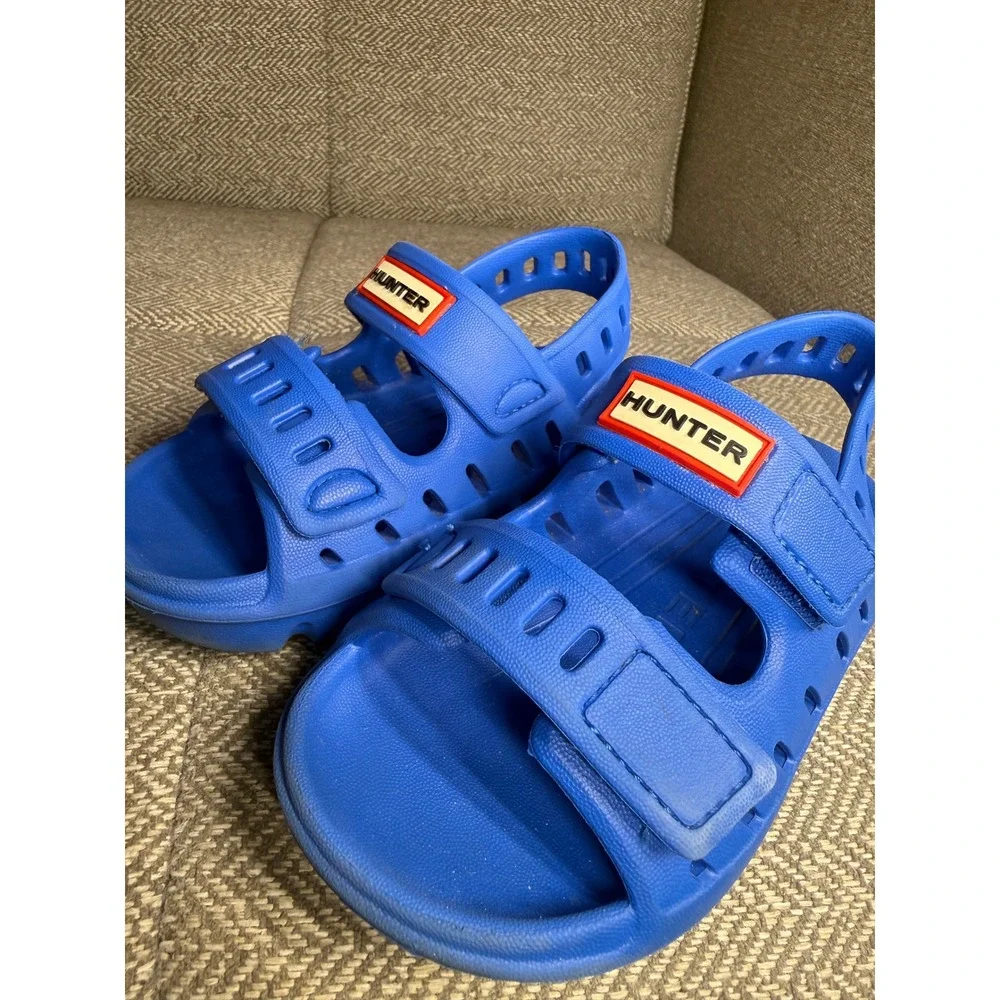 Hunter Little Kids Dottie Slingback Blue EVA Casual Flat Sandals HKDOTTIE US 8